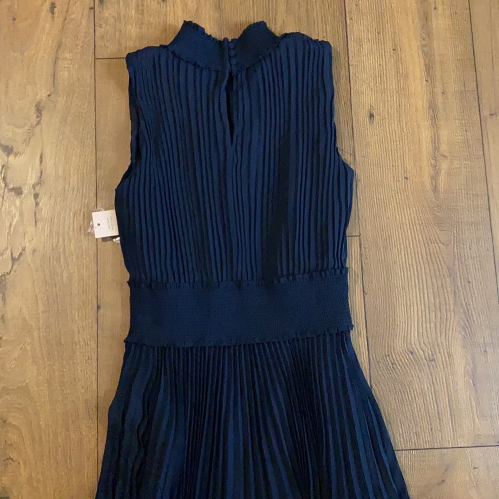 Nanette Lepore Navy Pleated Midi Dress - Picture 11 of 12